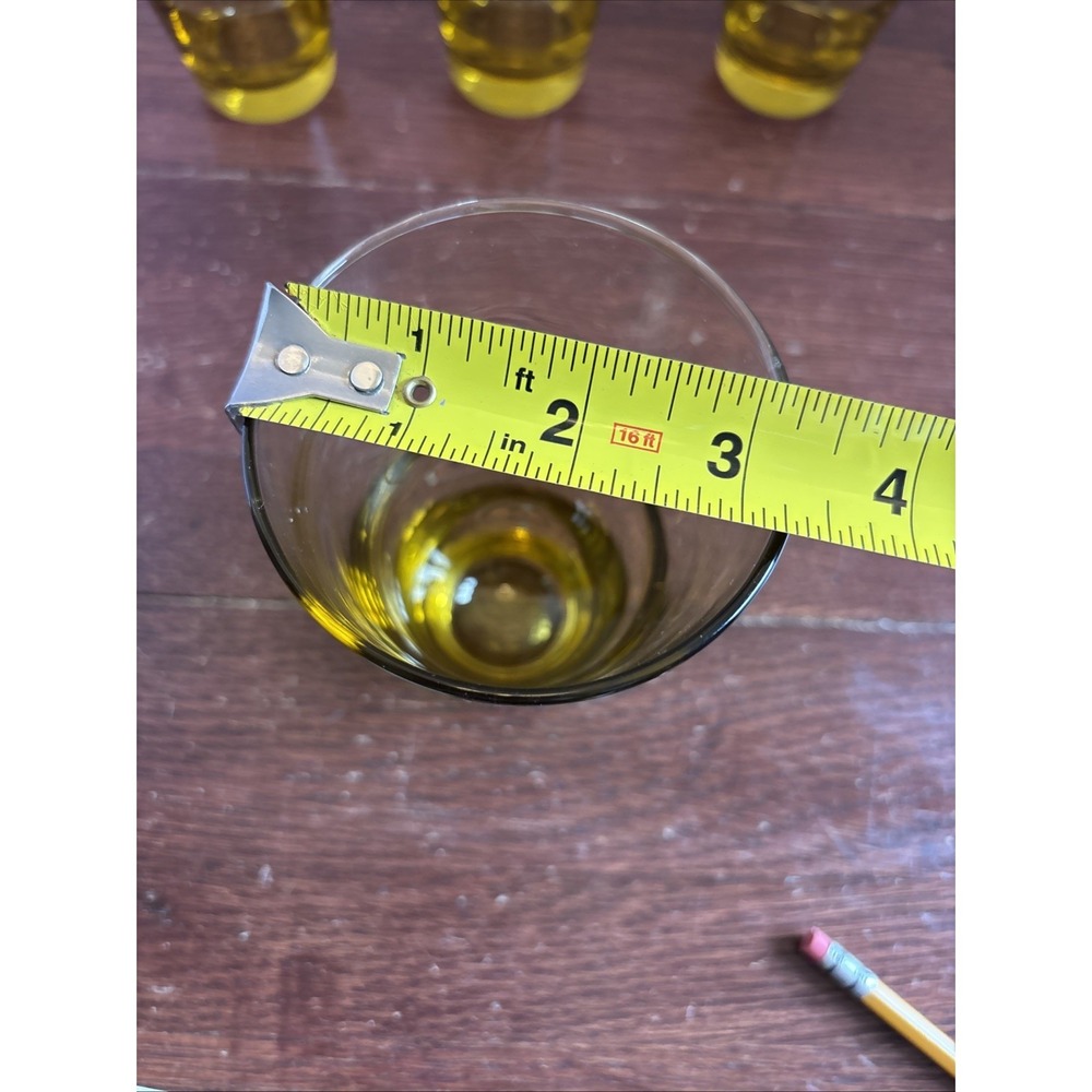 Vintage Libbey Honey Amber Ripple Wave Drinking Glasses Swirl Ripple Set Of 4 - Picture 4 of 7